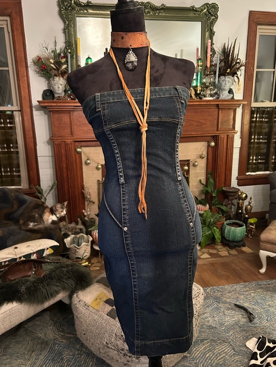 Baby Phat Dresses & Skirts - Strapless Baby Phat Dark Wash Denim Streetwear Dress SOLDDDDDD